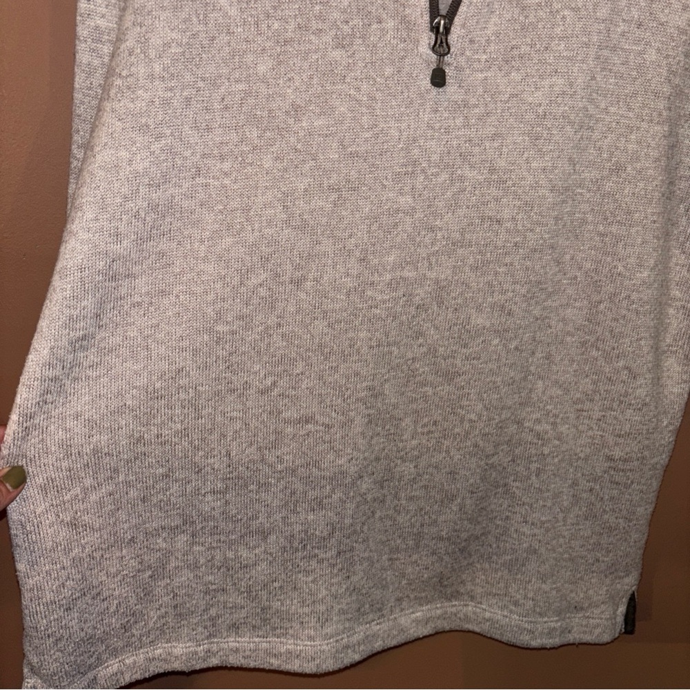 Avalanche 1/4 Zip Sweater Mens Size Medium Beige Brown Cotton Pullover - Picture 5 of 9